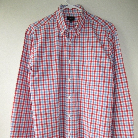HP 09/12 J. CREW Button Down Plaid Shirt - Picture 2 of 8